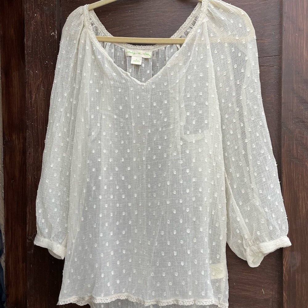 Sheer polka dot blouse